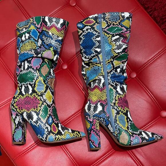 Fashion Nova Bring It On Heeled Boots - Rainbow Snake - Picture 5 of 7